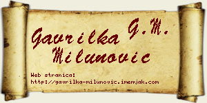 Gavrilka Milunović vizit kartica